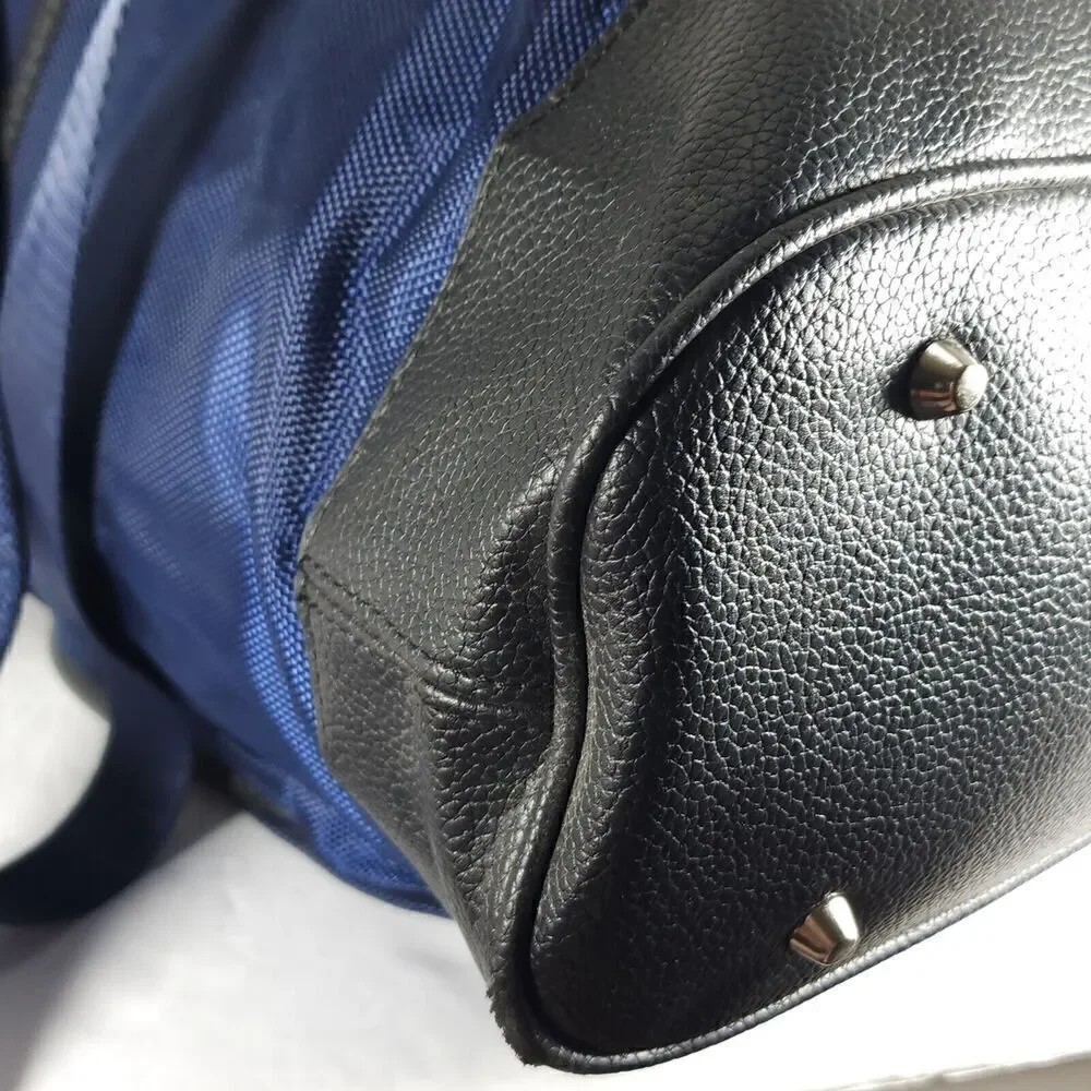 VERSACE Parfums Blue Black Drawstring Luxury Duffle Overnight Carry-On Backpack